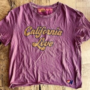 Aviator Nation Women’s Rare Cropped T-Shirt California Love New Without Tags